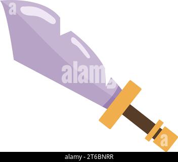 Isoliertes farbiges Schwert mittelalterliche Waffensymbol Vektor Stock Vektor