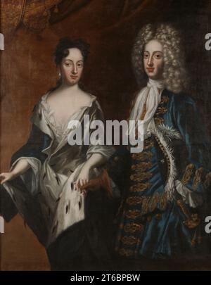 Friedrich IV. (1671–1702), Herzog von Holstein-Gottorp, und seine Ehefrau Hedvig Sophia (1681–1708), schwedische Prinzessin, 1700. Wird David von Krafft zugeschrieben. Stockfoto