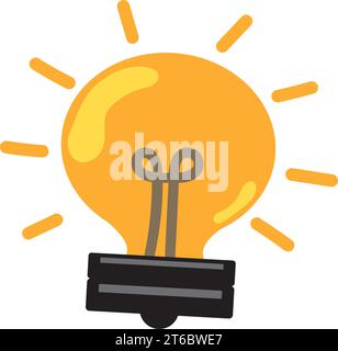 Symbol für isolierte farbige Glühlampe Vektor Stock Vektor