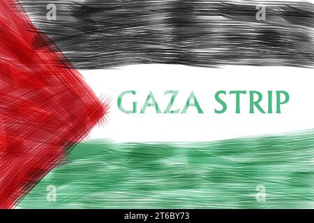 Gaza-Flagge. Einfach. Bürste. Stock Vektor