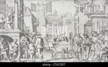 Handwerke in Bologna, 1640. Platte 4. Stockfoto