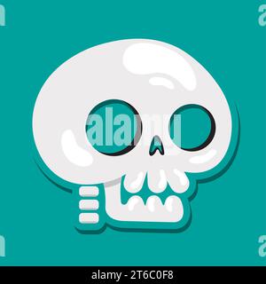 Isolierter süßer Skull Cartoon Vektor Stock Vektor