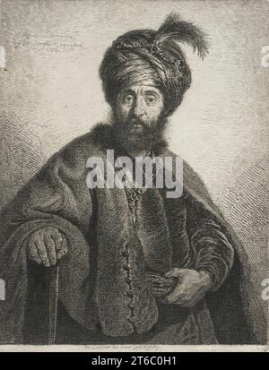 Ein bärtiger Mann mit Turban/Mann in orientalischer Kleidung, 1756. Stockfoto