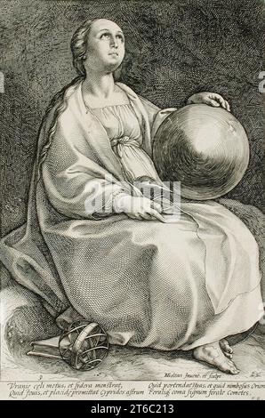 Urania, 1592. Von den neun Musen, pl. 9. Stockfoto
