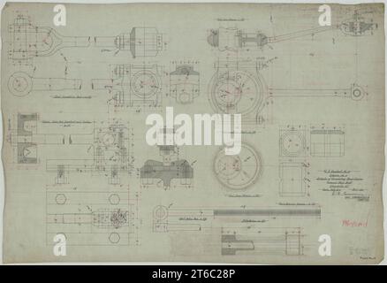 USS Annapolis (PG-10) – Motor Nr. 6. Details zum Motor der Umwälzpumpe Stockfoto