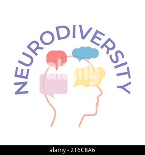 Konzept der Neurodiversität--Vektorillustration Stock Vektor