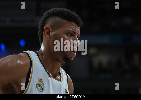 Edy Tavares von Real Madrid während des Turkish Airlines EuroLeague-Spiels zwischen Real Madrid und Virtus Segafredo Bologna im Wizink Center am November Stockfoto