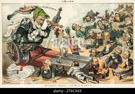 Cartoon aus Puck, zwischen 1880 und 1889. Stockfoto