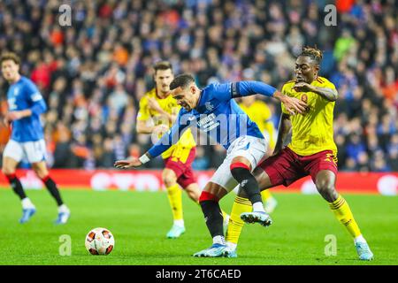 November 23. Glasgow Großbritannien. Im vierten Spiel der Rangers in der UEFA League Gruppe C spielten sie Sparta Prag im Ibrox Stadium in Glasgow, Schottland. Vor dem Spiel hatten beide Teams 3 Spiele gespielt und beide haben jeweils 4 Punkte. Quelle: Findlay/Alamy Live News Stockfoto