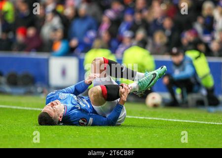 November 23. Glasgow Großbritannien. Im vierten Spiel der Rangers in der UEFA League Gruppe C spielten sie Sparta Prag im Ibrox Stadium in Glasgow, Schottland. Vor dem Spiel hatten beide Teams 3 Spiele gespielt und beide haben jeweils 4 Punkte. Quelle: Findlay/Alamy Live News Stockfoto