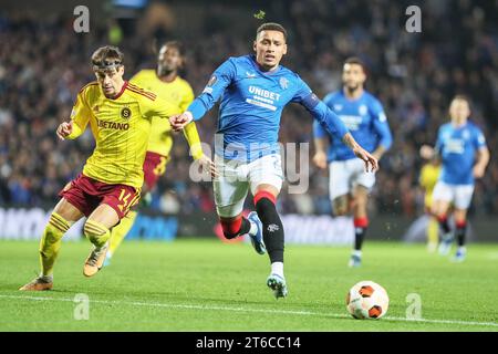 November 23. Glasgow Großbritannien. Im vierten Spiel der Rangers in der UEFA League Gruppe C spielten sie Sparta Prag im Ibrox Stadium in Glasgow, Schottland. Vor dem Spiel hatten beide Teams 3 Spiele gespielt und beide haben jeweils 4 Punkte. Quelle: Findlay/Alamy Live News Stockfoto