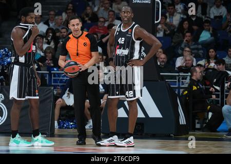 Madrid, Spanien. November 2023. Dunston Bryant aus Bologna während des Turkish Airlines EuroLeague-Spiels zwischen Real Madrid und Virtus Segafredo Bologna am 9. November 2023 im Wizink Center in Madrid. (Foto: Oscar Gonzalez/SIPA USA) (Foto: Oscar Gonzalez/SIPA USA) Credit: SIPA USA/Alamy Live News Stockfoto