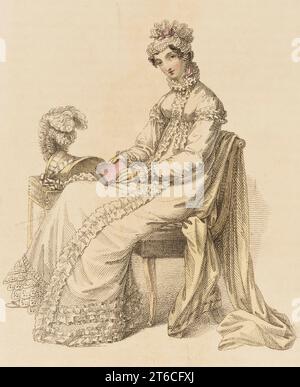 Modeteller (Morgenkleid), 1818. Stockfoto