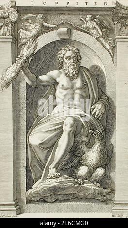 Jupiter, 1592. Serie: Das Set der antiken Götter, pl. 6. Stockfoto