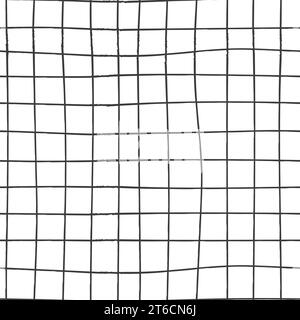 Lineares quadratisches Muster. Verschiedene nahtlose Texturen in handgezeichnetem Bleistiftstil. Stock Vektor
