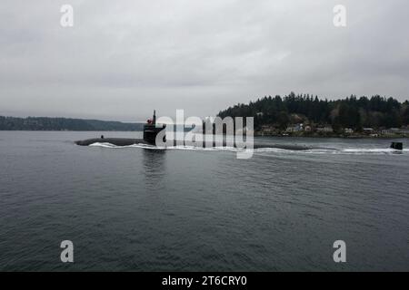 Die USS Bremerton kehrt zum gleichnamigen Besuch 150225 zurück Stockfoto