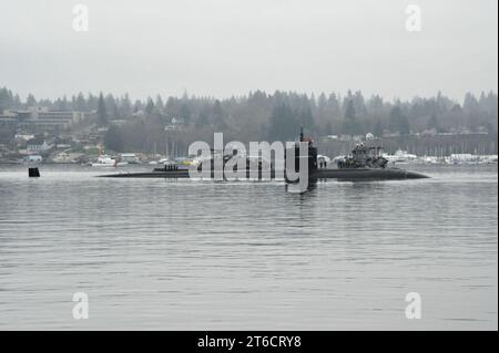 Die USS Bremerton kehrt zum gleichnamigen Besuch 150225 zurück Stockfoto