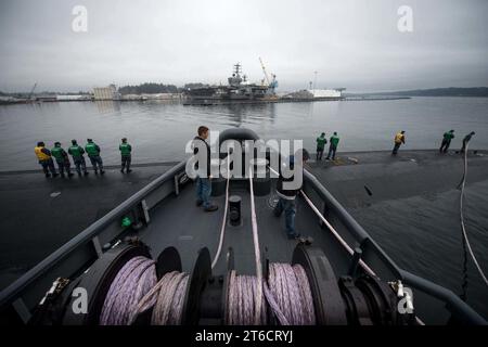 Die USS Bremerton kehrt zum gleichnamigen Besuch 150225 zurück Stockfoto
