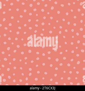 Hand gezeichneter nahtloser Polka Dot Hintergrund. Textil mit rotem Punktmuster und Stoffdesign. Süße Textur, Pastellfarben. Hintergrund mit kleinen Kreisen. Abstrakt Stock Vektor