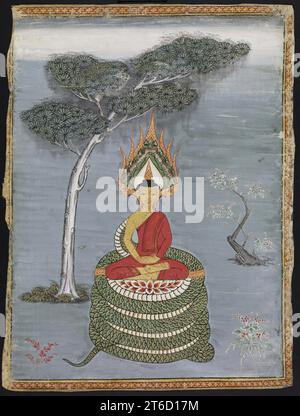 Buddha Mucalinda, 19. Jahrhundert. Stockfoto