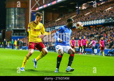 November 23. Glasgow Großbritannien. Im vierten Spiel der Rangers in der UEFA League Gruppe C spielten sie Sparta Prag im Ibrox Stadium in Glasgow, Schottland. Vor dem Spiel hatten beide Teams 3 Spiele gespielt und beide haben jeweils 4 Punkte. Quelle: Findlay/Alamy Live News Stockfoto