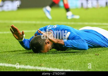 November 23. Glasgow Großbritannien. Im vierten Spiel der Rangers in der UEFA League Gruppe C spielten sie Sparta Prag im Ibrox Stadium in Glasgow, Schottland. Vor dem Spiel hatten beide Teams 3 Spiele gespielt und beide haben jeweils 4 Punkte. Quelle: Findlay/Alamy Live News Stockfoto