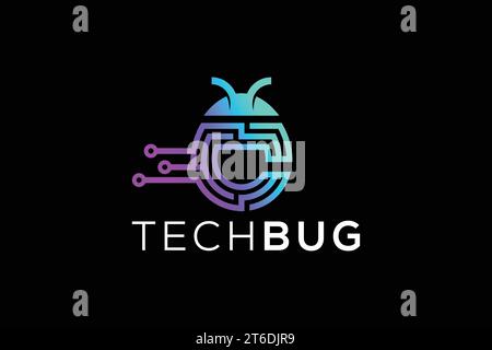 Letter C Modern Tech Bug Vektor Logo Design Stock Vektor