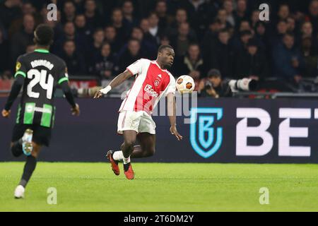 Amsterdam, Niederlande. November 2023. Brian Brobbey (Ajax) Fußball/Fußball : UEFA Europa League Gruppe B Spieltag 4 zwischen AFC Ajax 0-2 Brighton & Hove Albion FC in der Johan Cruijff Arena in Amsterdam, Niederlande . Quelle: Mutsu Kawamori/AFLO/Alamy Live News Stockfoto