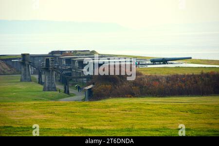 Alte Kanoniker in Fort Casey auf Whidbey Island Washington Stockfoto