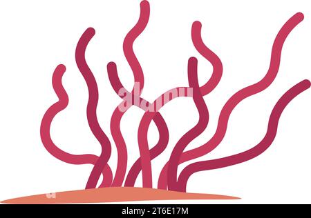Rote Algen, Algenflora auf dem Meer oder Meeresboden Stock Vektor