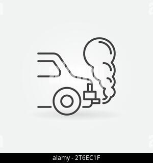 Symbol „Fahrzeugverschmutzung“. Vektor-Symbol für dünne Linien oder Designelement für austretende Abgase Stock Vektor