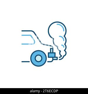 Fahrzeugverschmutzung modernes Symbol – Vektorsymbol für austretende Abgase Stock Vektor