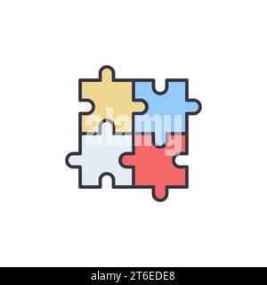 Puzzle-Vektor-Konzept modernes Symbol oder Logo-Element Stock Vektor
