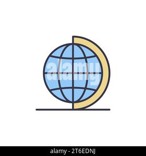 Blaues Globe auf Stativ Vektorkonzept farbiges Symbol oder Symbol Stock Vektor