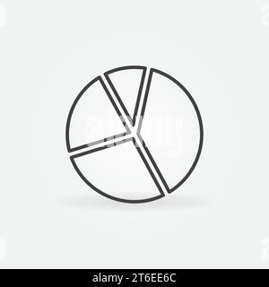 Symbol für das Vektorkonzept des Kreisdiagramms oder Symbol in dünner Linienart Stock Vektor