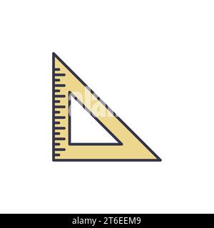 Gelbes Dreieck-Lineal-Vektorsymbol oder Logo-Element Stock Vektor