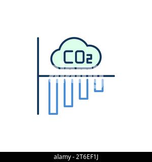 CO2-Wolke mit Balkendiagramm-Vektorkonzept modernes Symbol oder Symbol Stock Vektor