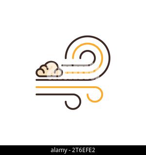 Farbiges Symbol oder Designelement für Wolke in Luft- oder Windvektorkonzept Stock Vektor