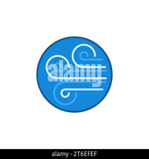 Windströme im Kreisvektorkonzept blaues Symbol oder Designelement Stock Vektor