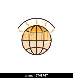 Farbiges Symbol für Gewächshauseffekt-Vektorkonzept. Globale Erwärmung modernes Symbol Stock Vektor