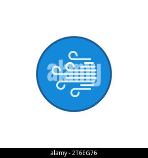 Winding Inside Circle Vector Konzept blaues Symbol oder Designelement Stock Vektor