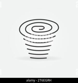 Tornado lineares Symbol. Zyklon- oder Storm-Vektorkonzept Umrisssymbol oder Logoelement Stock Vektor