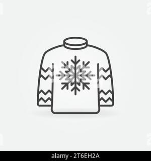 Umrisssymbol für den Weihnachtspullover. Vector Winter warm Sweater Concept Symbol im dünnen Stil Stock Vektor