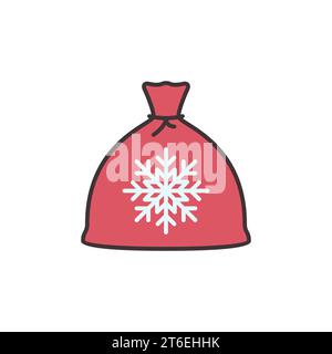 Weihnachtsmann Red Sack Vektor Weihnachtskonzept Symbol oder Logo Element Stock Vektor