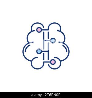 Menschliches Gehirn mit Verbindungsvektor kreatives minimales Symbol oder Symbol Stock Vektor