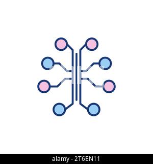 Brain Connections Vektor Neural Network Concept Farbiges Symbol oder Logo Stock Vektor