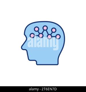 Synapse in Human Head Vector Concept Farbiges Symbol oder Symbol Stock Vektor