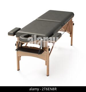 Massagebett isoliert auf weißem Hintergrund. 3D-Abbildung. Stockfoto