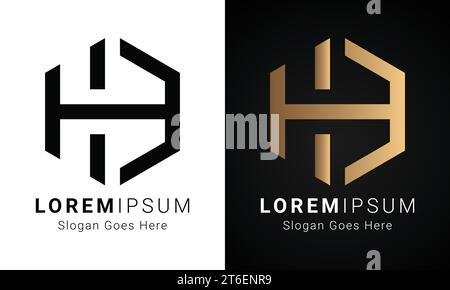 Luxuriöses Initial HE- oder EH-Monogramm-Logo-Design Stock Vektor