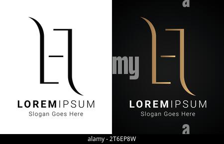 Luxuriöses Initial HE- oder EH-Monogramm-Logo-Design Stock Vektor